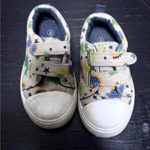 Kids Dinosaur Print Velcro Sneakers